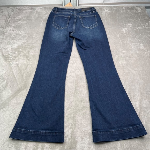 Rock & Roll Denim Jeans Womens 29x32 Blue High Rise Trouser Flared Button Fly - Picture 2 of 14